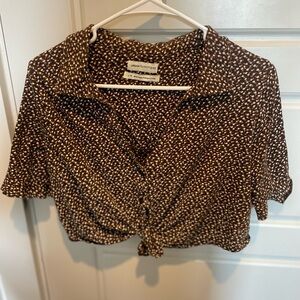 Urban Outfitters Brown Patterned Women's Top